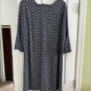 Tommy Hilfiger Women’s Navy and White Patterned Dress.Sz-12. Worn once.